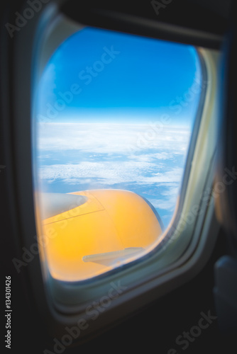 The beautiful cloud view from the plane porthole