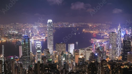 Wallpaper Mural Time-lapse of Hong Kong city at night, view from The Peak Torontodigital.ca