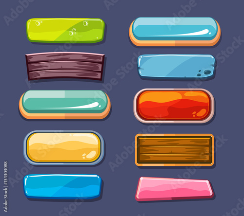 Options selection windows, panel settings vector set for computer games user interface