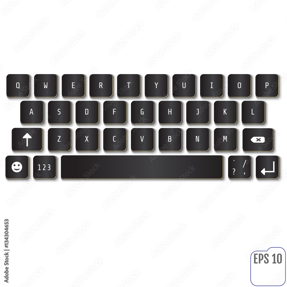 Modern realistic keyboard for smartphone or tablet PC with alpha Modern realistic keyboard for smartphone or tablet PC with alpha