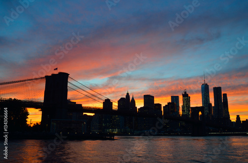 Sunset over a Manhattan.