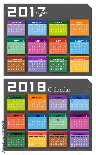 Vector 2017,2018 calendar