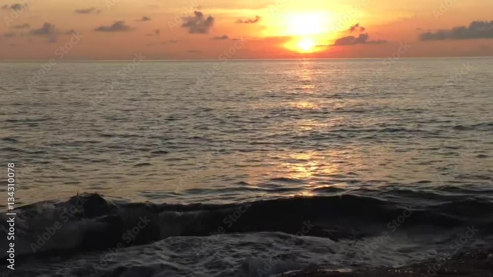 orange sunrise on a blue sea orange sunrise on a blue sea