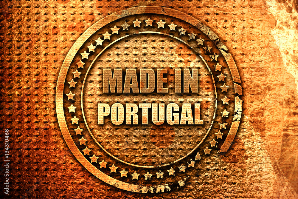 Made in portugal, 3D rendering, grunge metal stamp Made in portugal, 3D rendering, grunge metal stamp