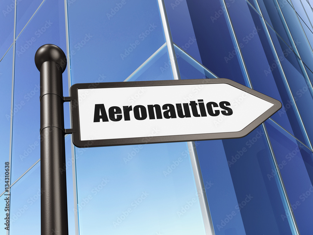 Science concept: sign Aeronautics on Building background