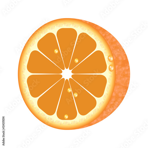 ripe juicy orange circle for design