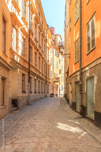 Fototapeta Naklejka Na Ścianę i Meble -  Old streets of Stockholm