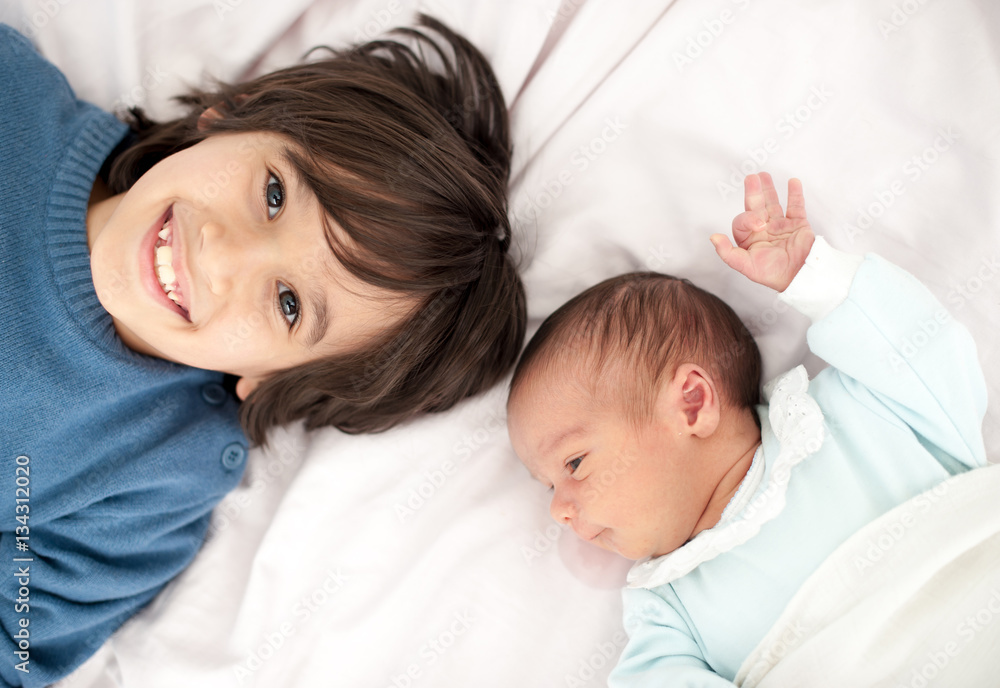 Newborn baby with bigger brother Newborn baby with bigger brother