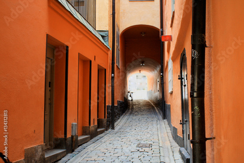 Architecture and  holeway in Stockholm city center - Sweden photo