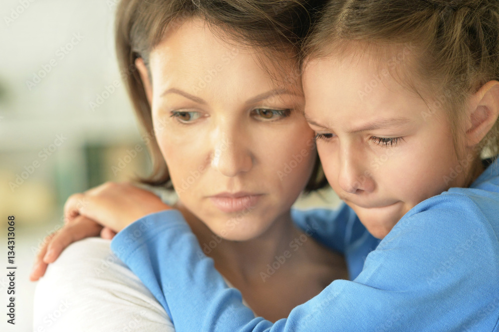 upset mother and daughter upset mother and daughter