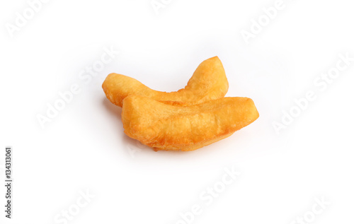 Fried bread isolated on white, sweets, fried dumpling
