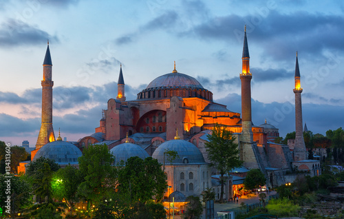 St. Sophia Cathedral on a sunset, Istanbul photo