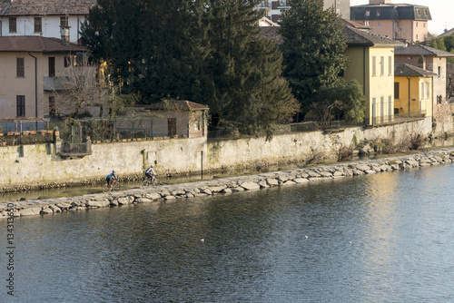 biking near the river, Vaprio on Adda, Italy photo