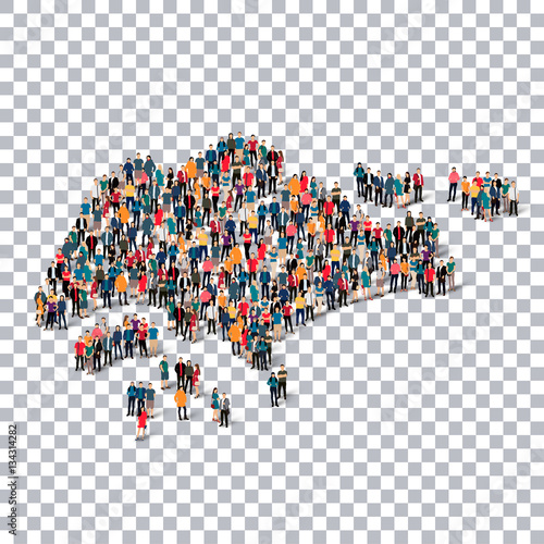 people map country Singapore vector