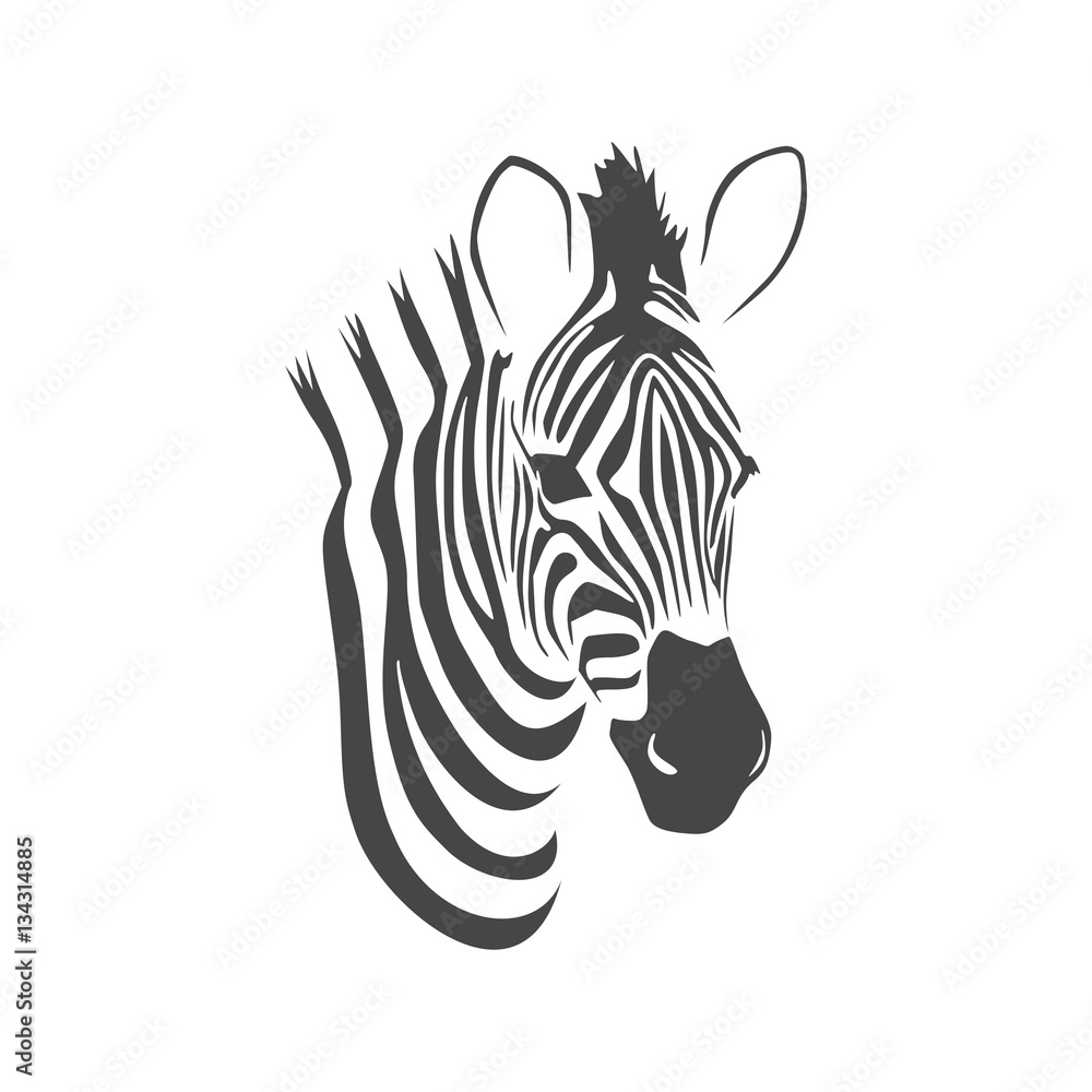 Zebra Icon Flat Graphic Design - vector  Illustration