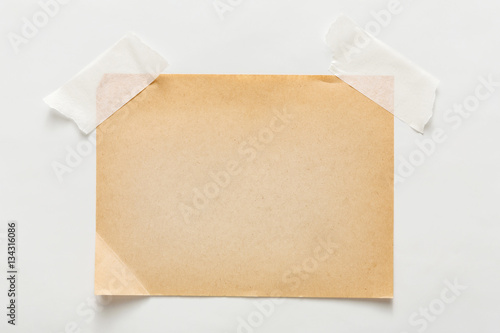 old craft paper sheet isolated on white background