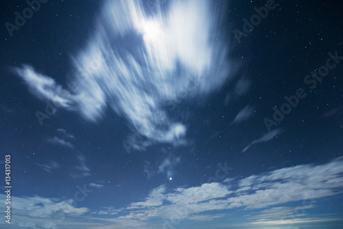Night sky with moving cloud