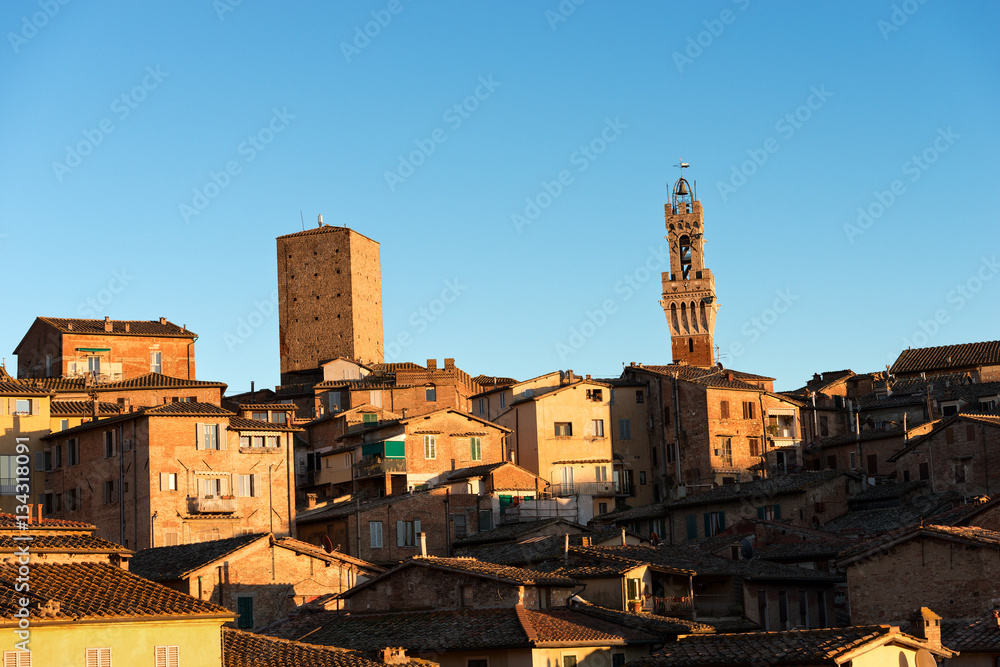 Cityscape of Siena in the Evening - Italy