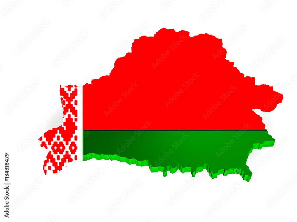 Belarus flag on the world map Belarus flag on the world map