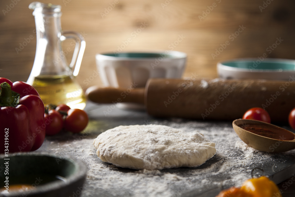 Homemade italian pizza preparation Homemade italian pizza preparation