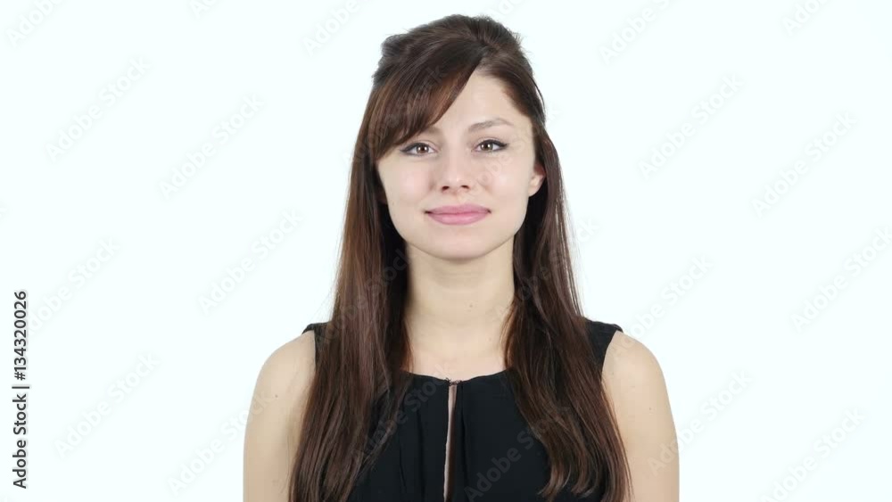 Okay Sign by Young Girl, White Background Okay Sign by Young Girl, White Background