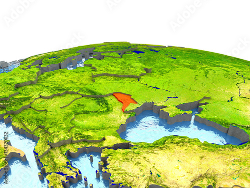 Moldova on Earth in red