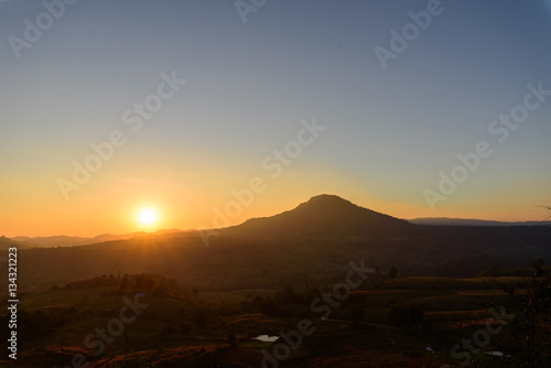 sunrise at the mountain in morning time © rukawajung