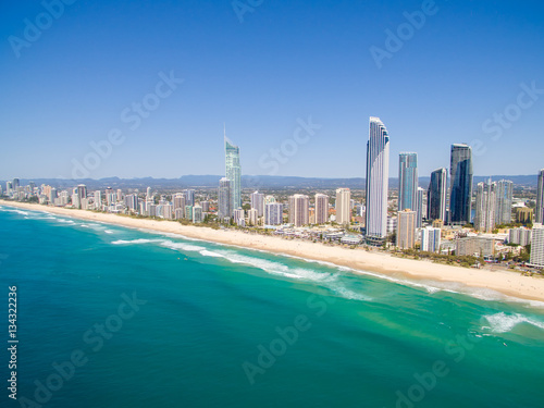 An aerial view of Surfers Paradise in Queensland's Gold Coast in Australia © Darren