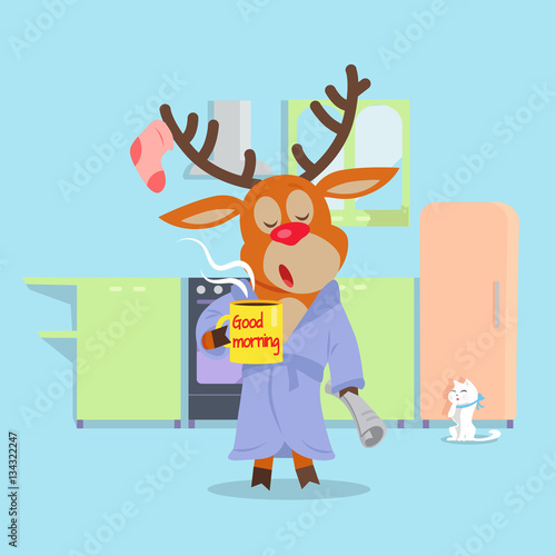 Morning Drowsiness Cartoon Vector Concept 