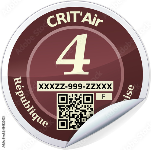 Sticker CRIT'air marron 4 (reflet métal)