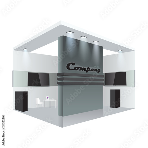 Creative exhibition stand design. Booth template. Corporate identity vector