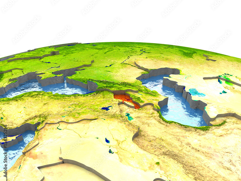 Armenia on Earth in red