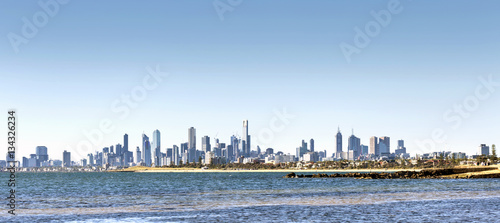 Melbourne Skyline on Bright Sunny Day
