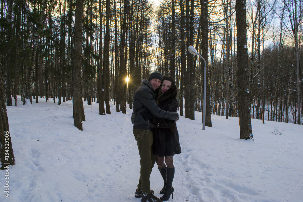 couple in winter Park