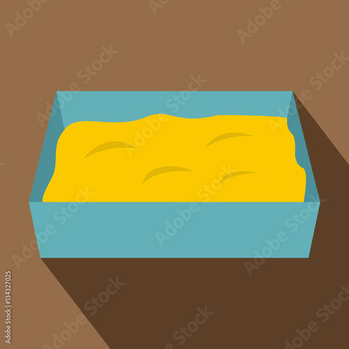 Cat toilet icon, flat style