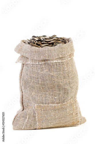 Jute sack with sunflower seeds