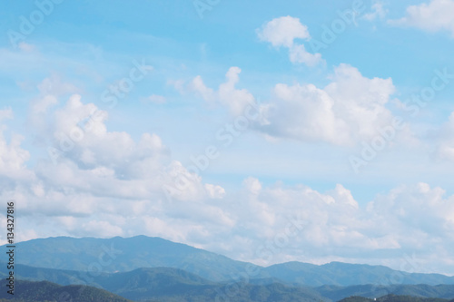 Beautiful green nature mountain and sky view from Northern part of Thailand