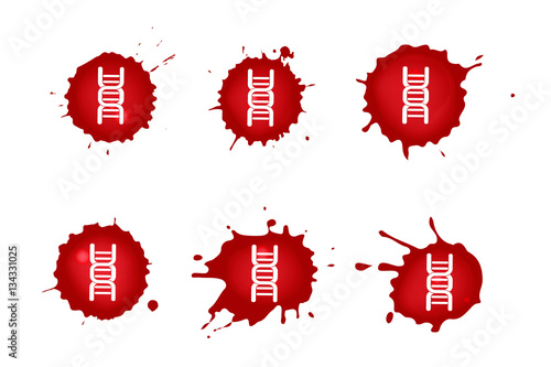 DNA blood icons set