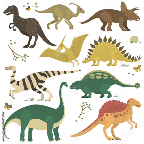 Vector cartoon dinosaurs.