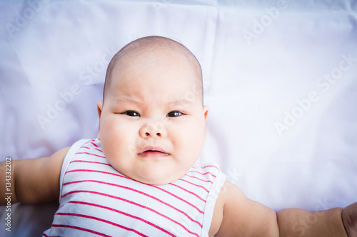 Asian baby on white background