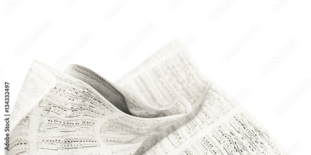 Obraz premium Musical notes fabric background, 3d rendering