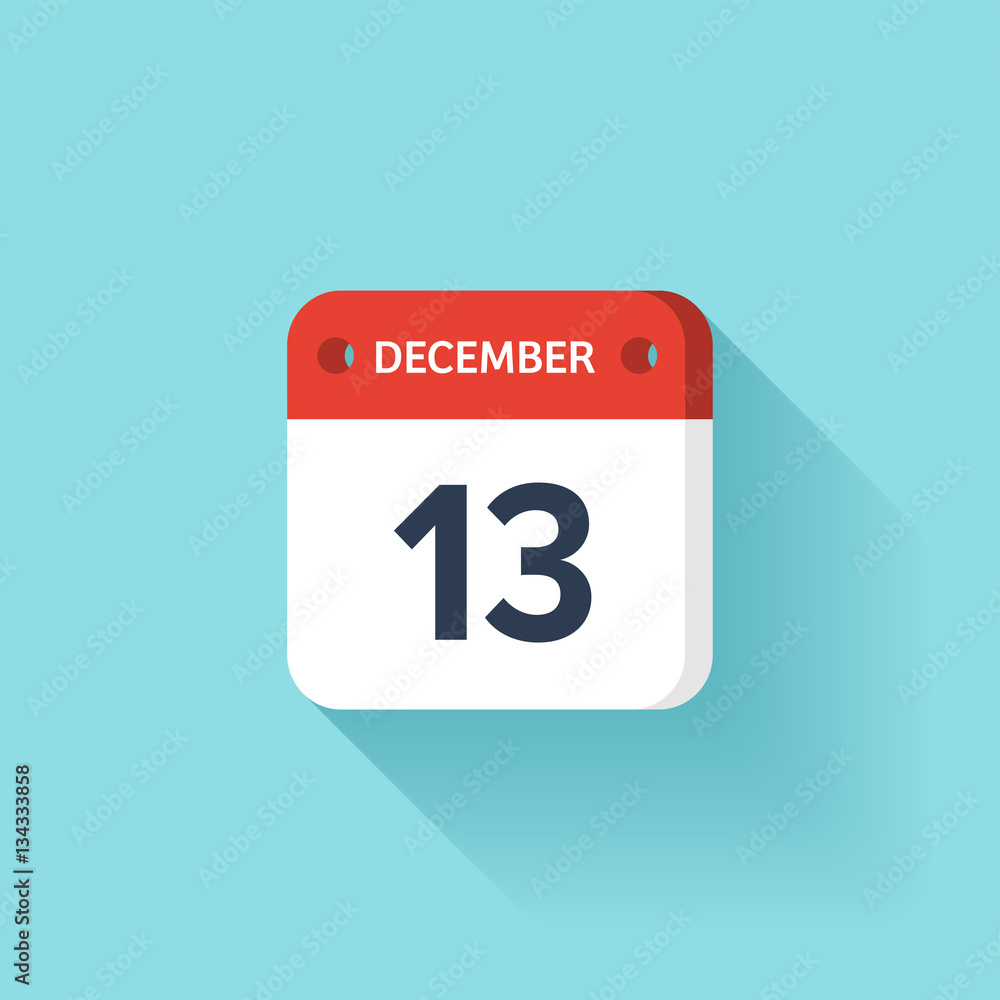December 13. Isometric Calendar Icon With Shadow.Vector Illustration,Flat Style.Month and Date.Sunday,Monday,Tuesday,Wednesday,Thursday,Friday,Saturday.Week,Weekend,Red Letter Day. Holidays 2017. December 13. Isometric Calendar Icon With Shadow.Vector Illustration,Flat Style.Month and Date.Sunday,Monday,Tuesday,Wednesday,Thursday,Friday,Saturday.Week,Weekend,Red Letter Day. Holidays 2017.