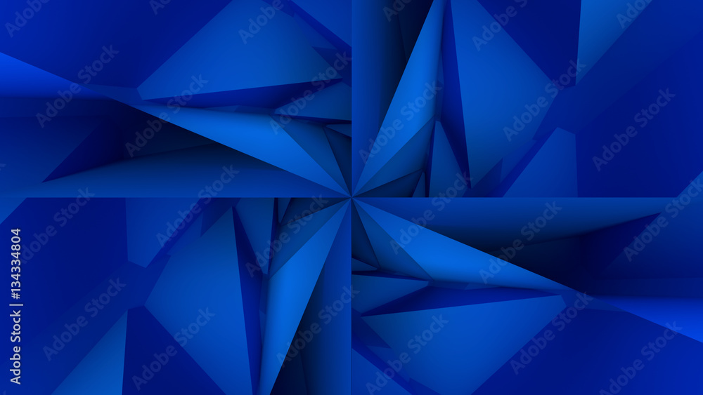 Fototapeta premium Dark Blue Low Poly Geometric Background 3d Rendering