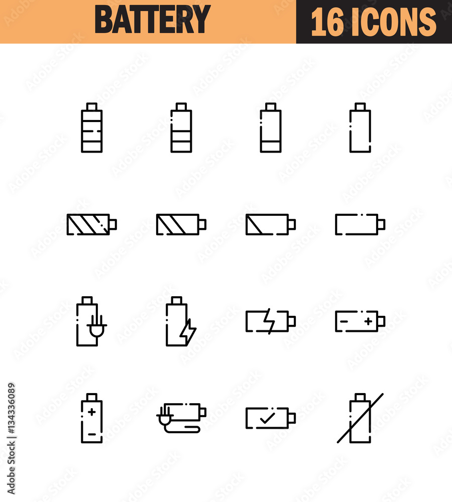 Battery flat icon