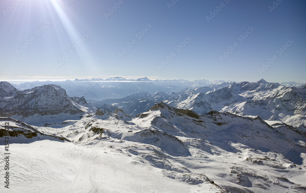 Aerial Views and Panoramas Across Zermatt Switzerland and Cervinia Italy