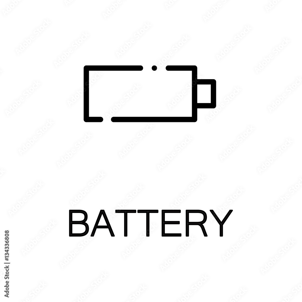 Battery flat icon or logo for web design. Battery flat icon or logo for web design.