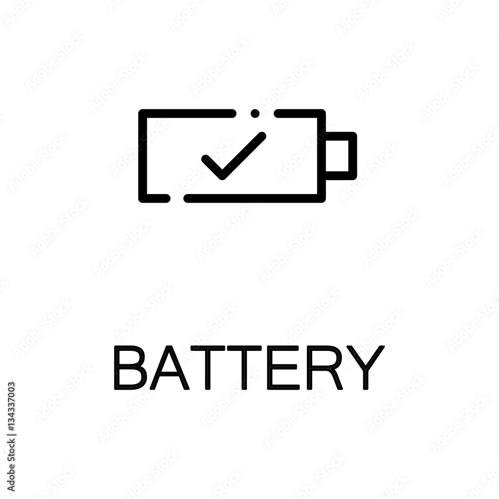 Battery flat icon or logo for web design. Battery flat icon or logo for web design.
