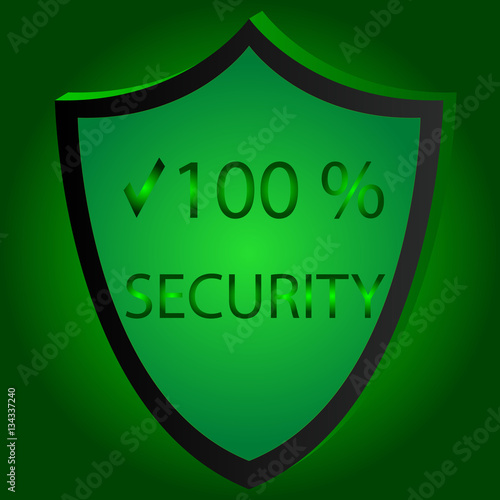 Security Icon Vector Illustration.100 security gren beckgraund photo