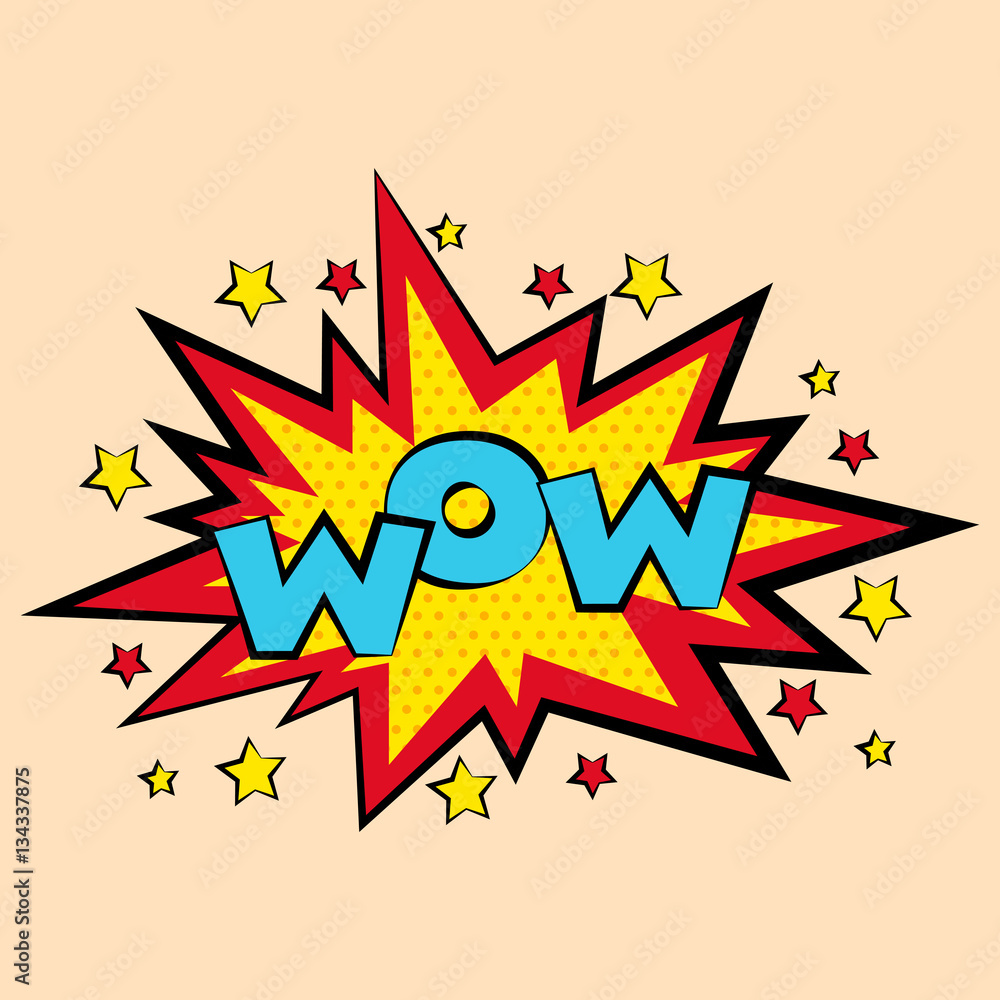 Fototapeta premium Comic sound effects in pop art vector style. bubble speech with word and cartoon expression sounds illustration