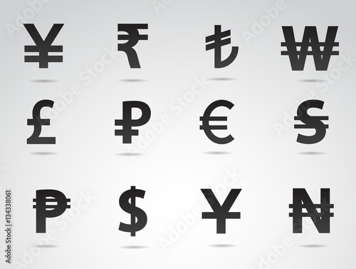 Money vector icon set.